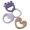 Trio Teether | Peony Purple