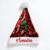 Personalised Sequins Santa Caps | Green And Red