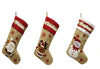 Burlap Holiday Stocking | Set of 3