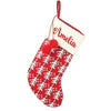 Holiday Chevron Cheer Stockings | Red & White Christmas Tree