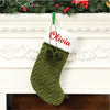 Hand Crochet With Pom Pom Hanging Stockings | Green