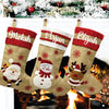 Burlap Holiday Stocking | Set of 3