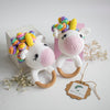 Handmade Crochet Rattle | Unicorn