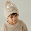 Chunky Knit Letter Beanie | Light Camel