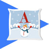 Initial Snowman Cushion | Blue