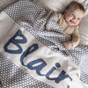 Chunky Bubble Name Blanket | Moody Blue