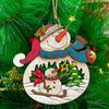 Wooden Sleigh Ornament  | Snowman