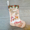 Champagne Mini Stockings | Reindeer with Snowman