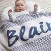 Chunky Bubble Name Blanket | Moody Blue