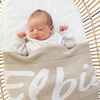 Chunky Knit Name Blanket | Light Camel