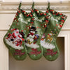 Snowman & Friends Velveteen Stockings | Red Santa with Snowman