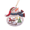 Wooden Sleigh Ornament  | Snowman