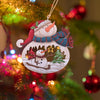 Wooden Sleigh Ornament  | Snowman