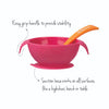 Silicone First Feeding Bowl Set with Spoon | Strawberry Shake Pink Orange