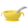 Silicone First Feeding Bowl Set with Spoon | Lemon Sherbet Yellow Grey