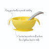 Silicone First Feeding Bowl Set with Spoon | Lemon Sherbet Yellow Grey