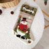 Checkered Cheer Stocking | Chilly Snowman