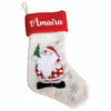 Red Band Linen Stockings | Big Checks Santa with Christmas Tree