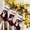 Reindeer Furry Band Stocking | Set of 2