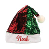 Personalised Sequins Santa Caps | Green And Red