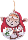 Wooden Sleigh Ornament  | Santa