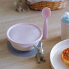 First Bite Suction Bowl With Spoon Feeding Set | Vanilla/Cotton Candy