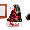 Personalised Sequins Santa Caps | Green And Red