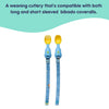 Handi Cutlery Attachable Weaning Cutlery Set | Speedy Dinos Turquoise