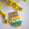 Handmade Crochet Scrunchies | Yellow, White & Green