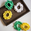 Handmade Crochet Scrunchies | Yellow, White & Green