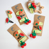 Handmade Crochet Hair Clips | Green, Red & Orange