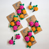 Handmade Crochet Hair Clips | Orange & Pink