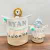 Jute Cotton Storage Basket | Choo Choo Train Treasures