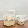 Jute Cotton Storage Basket | Choo Choo Train Treasures