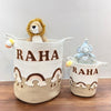 Jute Cotton Storage Basket | Rainbow Raindrops