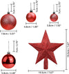 Bauble Kit with Tree Top Star | Berry Red | 50  pcs