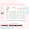 Cute Fox | Weekly Planner Wall Sticker