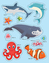 Explore the Sea Activity Book with Stickers and 3D Models