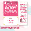 Girls Only | Bathroom Frames (Set of 3)