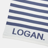 Hamptons Stripe Name Blanket | Denim Blue