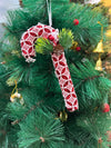 Red Candy Cane Lace Ornament