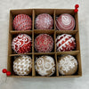 9 pcs Shimmer / Embellished Baubles Set | Gold-Pink-Red