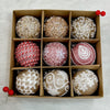 9 pcs Shimmer / Embellished Baubles Set | Gold-Pink-Gold