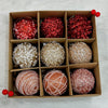 9 pcs Shimmer / Embellished Baubles Set | Rose Gold-Red-Gold