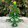 Wooden DIY 3D Glittering Tabletop Tree With 20 Ornaments | Green