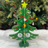 Wooden DIY 3D Glittering Tabletop Tree With 20 Ornaments | Green