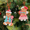 Glitter Gingerbread Ornaments | Set of 2