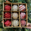 9 pcs Shimmer / Embellished Baubles Set | Red-Gold-Red