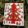 Wooden DIY 3D Winter Wonderland Tabletop Tree With 20 Ornaments | Red