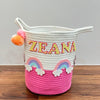 Jute Cotton Storage Basket | Elephant's Magical Rainbow